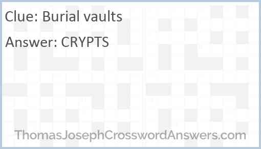 Burial vaults Answer