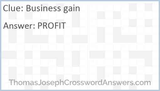 Business gain Answer