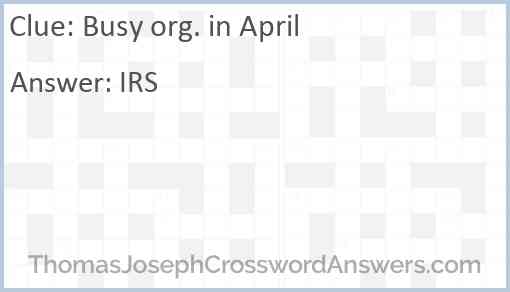 Busy org. in April Answer