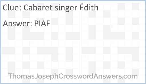 Cabaret singer Édith Answer