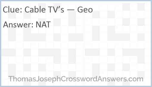 Cable TV’s — Geo Answer