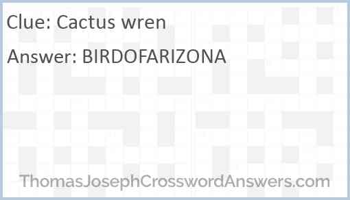 Cactus wren Answer