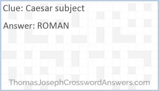 Caesar subject Answer