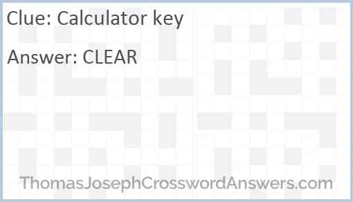 Calculator key Answer