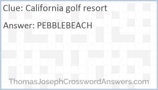 California golf resort Answer