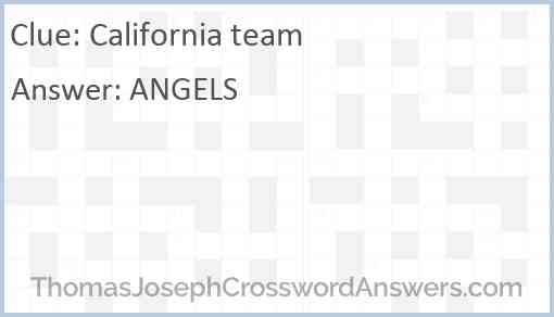 California team Answer