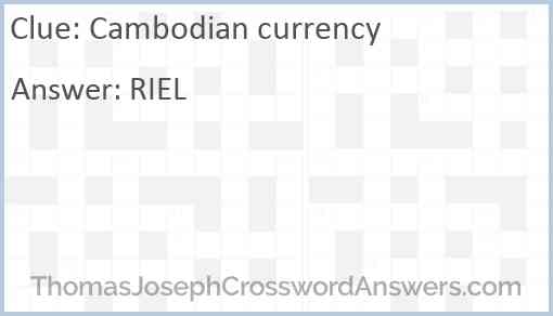 Cambodian currency Answer