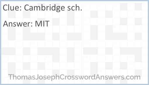 Cambridge sch. Answer