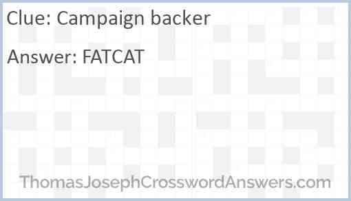 Campaign backer Answer