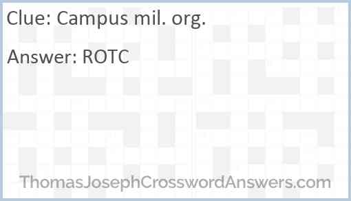 Campus mil. org. Answer