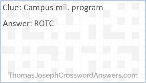 Campus mil. program Answer
