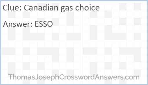 Canadian gas choice Answer