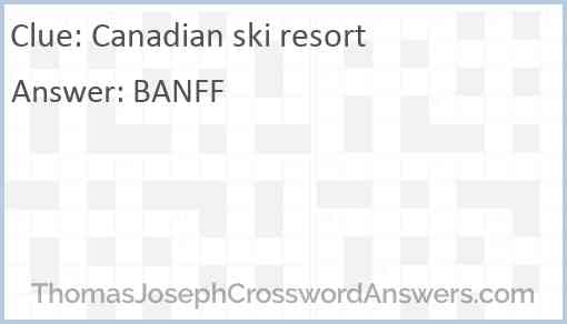 Canadian ski resort Answer