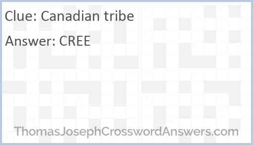 Canadian tribe Answer