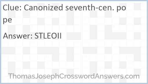Canonized seventh-cen. pope Answer