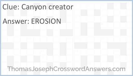 Canyon creator Answer