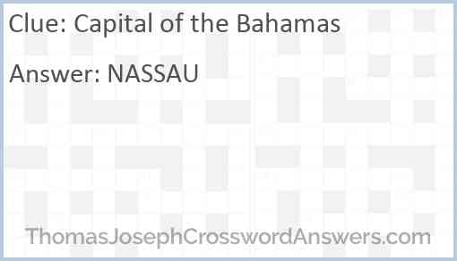 Capital of the Bahamas Answer