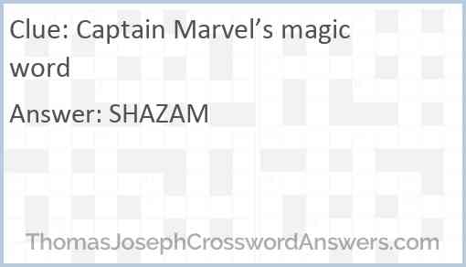 Captain Marvel’s magic word Answer