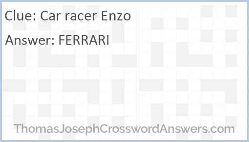 Car racer Enzo Answer