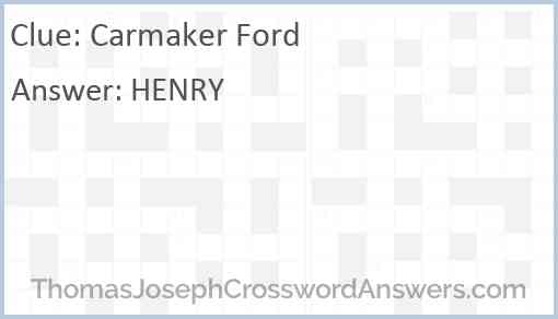 Carmaker Ford Answer