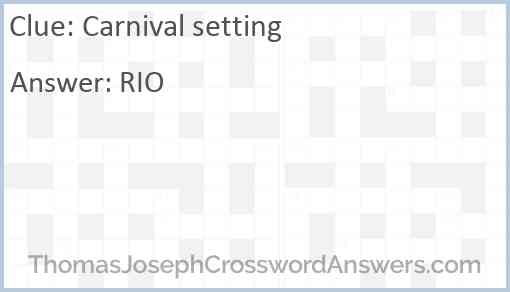 Carnival setting Answer