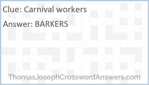Carnival workers Answer