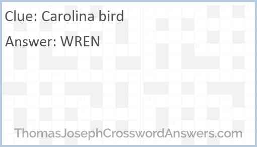 Carolina bird Answer