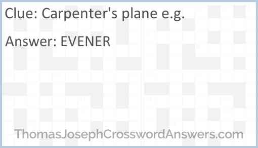 Carpenter's plane e.g. Answer