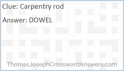 Carpentry rod Answer