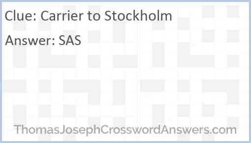 Carrier to Stockholm Answer