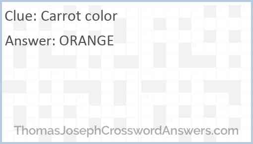 Carrot color Answer