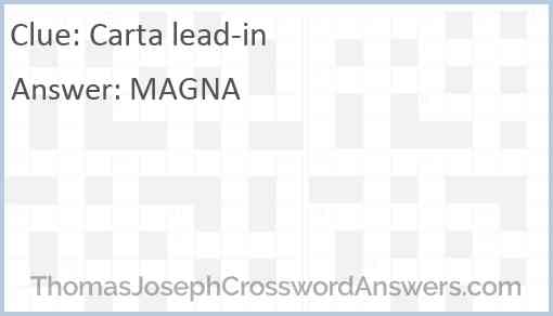 Carta lead-in Answer