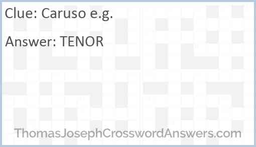 Caruso e.g. Answer