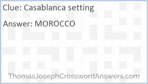 Casablanca setting Answer