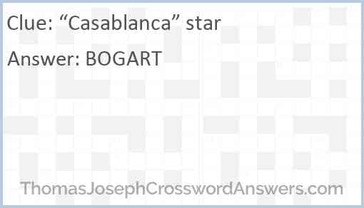 “Casablanca” star Answer