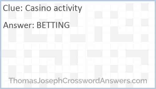 Casino activity Answer