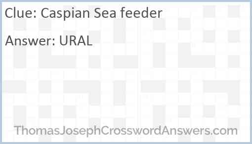 Caspian Sea feeder Answer