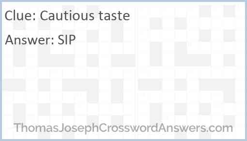 Cautious taste Answer