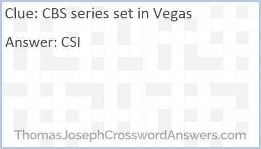 CBS series set in Vegas Answer