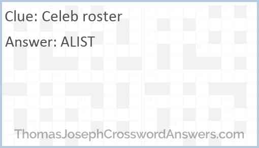 Celeb roster Answer