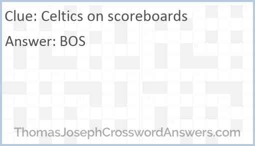 Celtics on scoreboards Answer