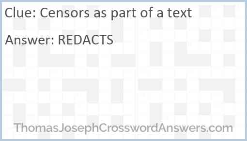 Censors as part of a text Answer