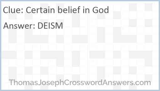 Certain belief in God Answer