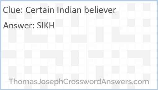 Certain Indian believer Answer