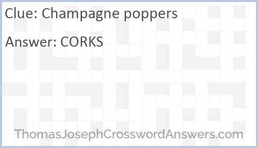 Champagne poppers Answer