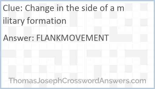 Change in the side of a military formation Answer