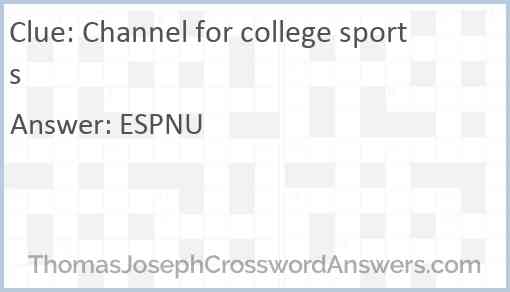 Channel for college sports Answer