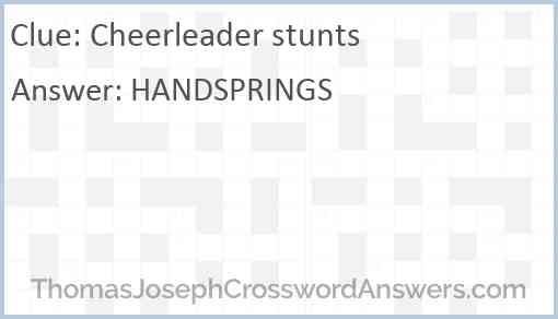 Cheerleader stunts Answer