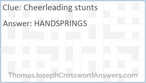 Cheerleading stunts Answer