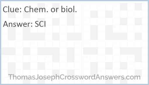 Chem. or biol. Answer